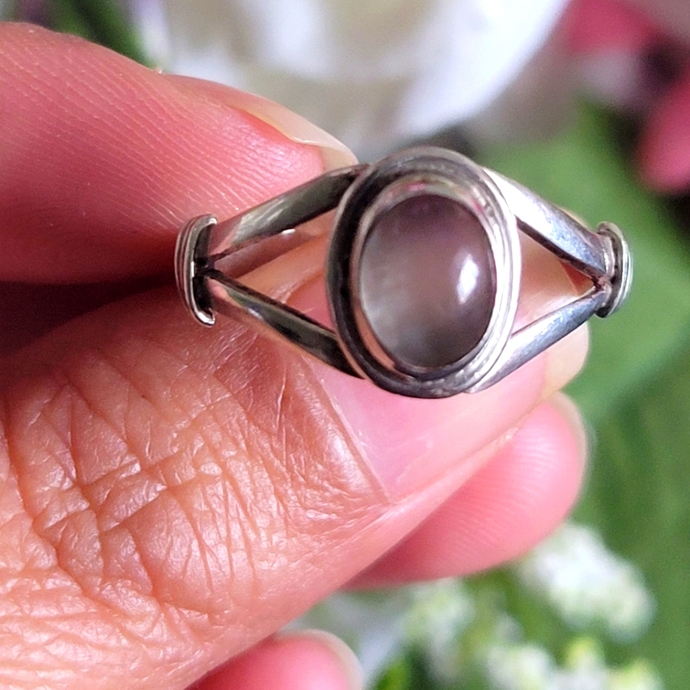 Handmade 925 sterling silver & smoky quartz ring size 9